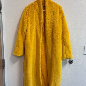 Boohoo Yellow Faux Fur Coat